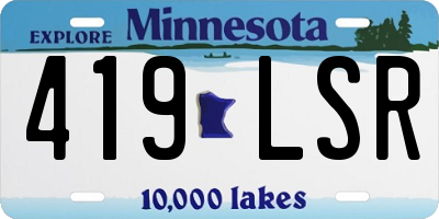 MN license plate 419LSR