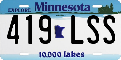 MN license plate 419LSS