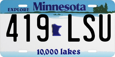 MN license plate 419LSU