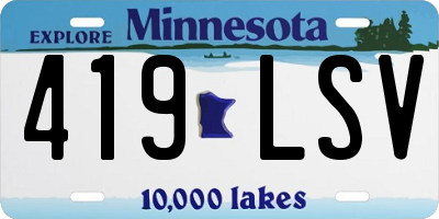 MN license plate 419LSV