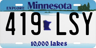 MN license plate 419LSY