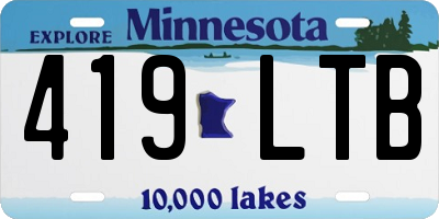 MN license plate 419LTB