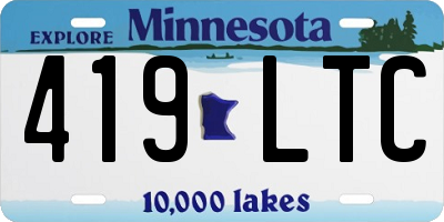 MN license plate 419LTC