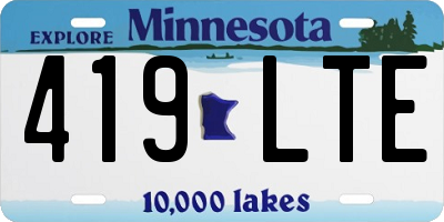 MN license plate 419LTE
