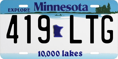 MN license plate 419LTG
