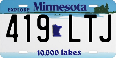 MN license plate 419LTJ