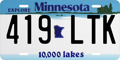 MN license plate 419LTK