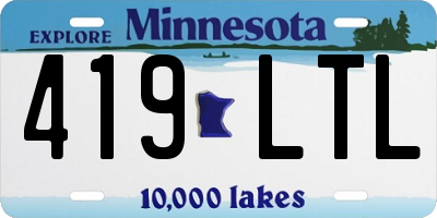 MN license plate 419LTL