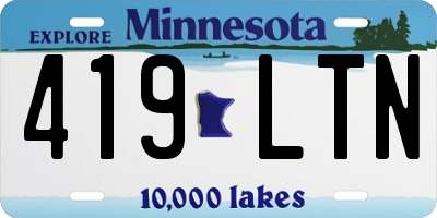 MN license plate 419LTN