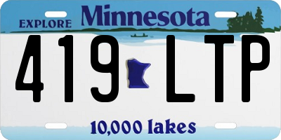 MN license plate 419LTP
