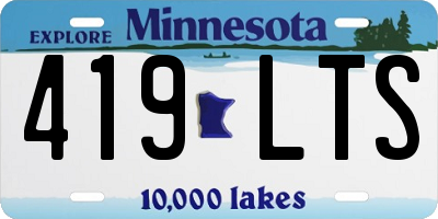 MN license plate 419LTS