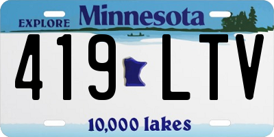 MN license plate 419LTV