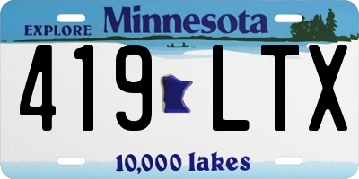 MN license plate 419LTX