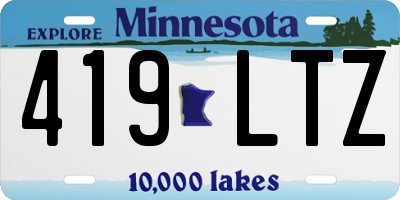 MN license plate 419LTZ