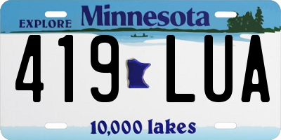 MN license plate 419LUA