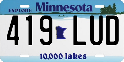 MN license plate 419LUD