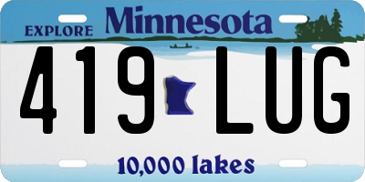 MN license plate 419LUG