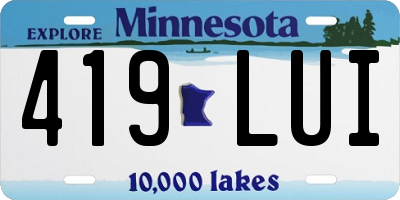 MN license plate 419LUI