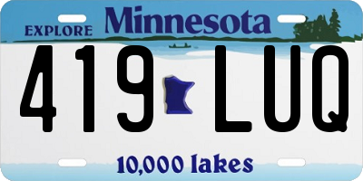 MN license plate 419LUQ