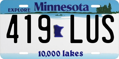 MN license plate 419LUS