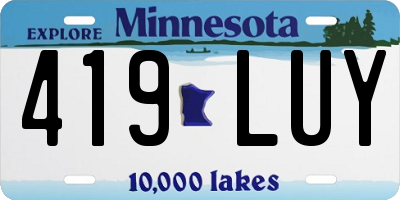 MN license plate 419LUY
