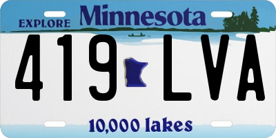 MN license plate 419LVA