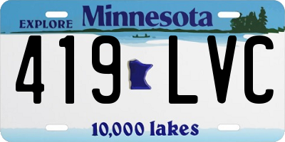 MN license plate 419LVC