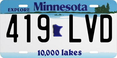 MN license plate 419LVD