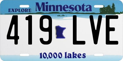 MN license plate 419LVE