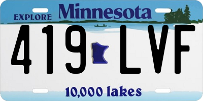 MN license plate 419LVF