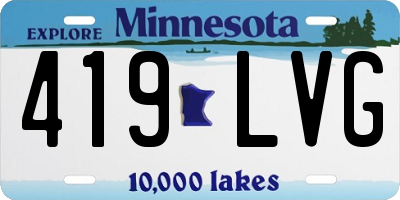 MN license plate 419LVG