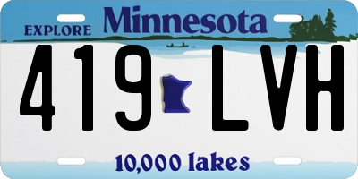 MN license plate 419LVH