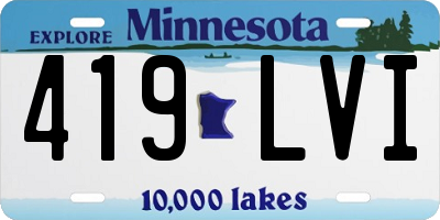MN license plate 419LVI
