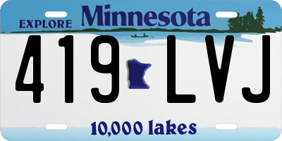 MN license plate 419LVJ