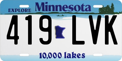 MN license plate 419LVK