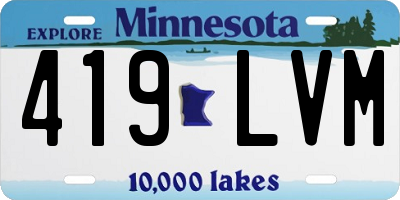MN license plate 419LVM