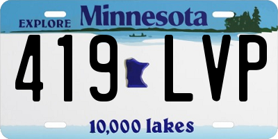 MN license plate 419LVP