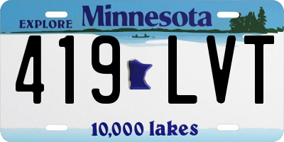 MN license plate 419LVT