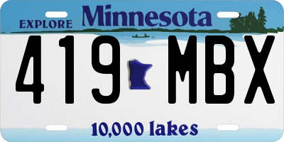 MN license plate 419MBX