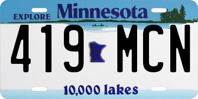 MN license plate 419MCN