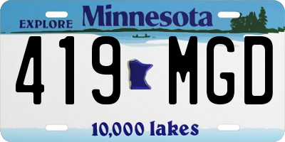 MN license plate 419MGD