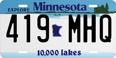 MN license plate 419MHQ