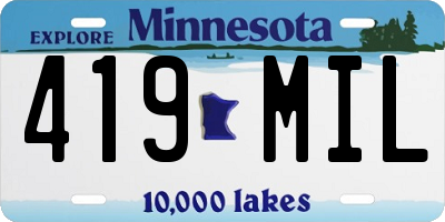 MN license plate 419MIL