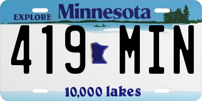 MN license plate 419MIN