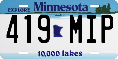 MN license plate 419MIP