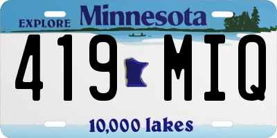 MN license plate 419MIQ