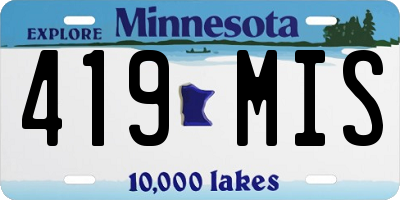 MN license plate 419MIS