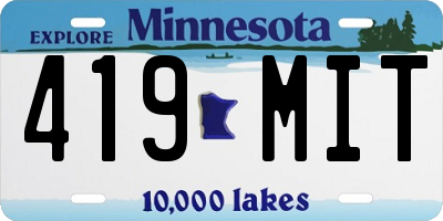 MN license plate 419MIT