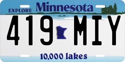 MN license plate 419MIY
