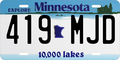 MN license plate 419MJD